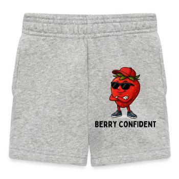 Caricature confiante de fraise - Short Bébé - gris chiné - Devant