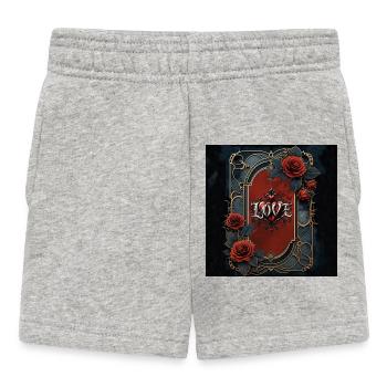 Gothic Love in Golden Frame - Baby Shorts - heather grey - Front
