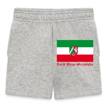 Drapeau de la Rhénanie-du-Nord-Westphalie avec armoiries - Short Bébé - gris chiné - Devant