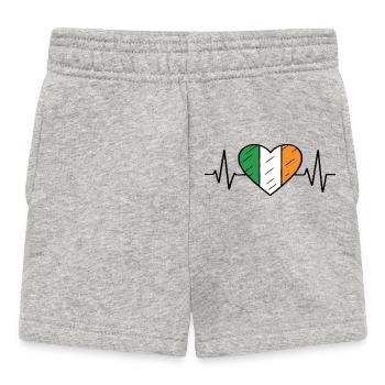 Irland Flagge Heartbeat Line Irish Pride Design - Baby Shorts - Grau meliert - Vorne
