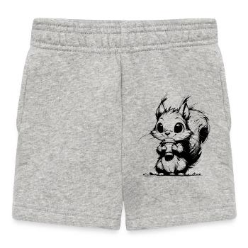 Waldbewohner mit Kaffee Waldrand Kaffeeklatsch - Baby Shorts - Grau meliert - Vorne