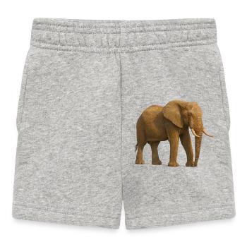 Elephant in natural tones - Baby Shorts - heather grey - Front