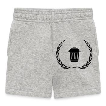 Couronne de symbole de poubelle - Short Bébé - gris chiné - Devant