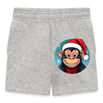 Affen Weihnachten - Baby Shorts - Grau meliert - Vorne