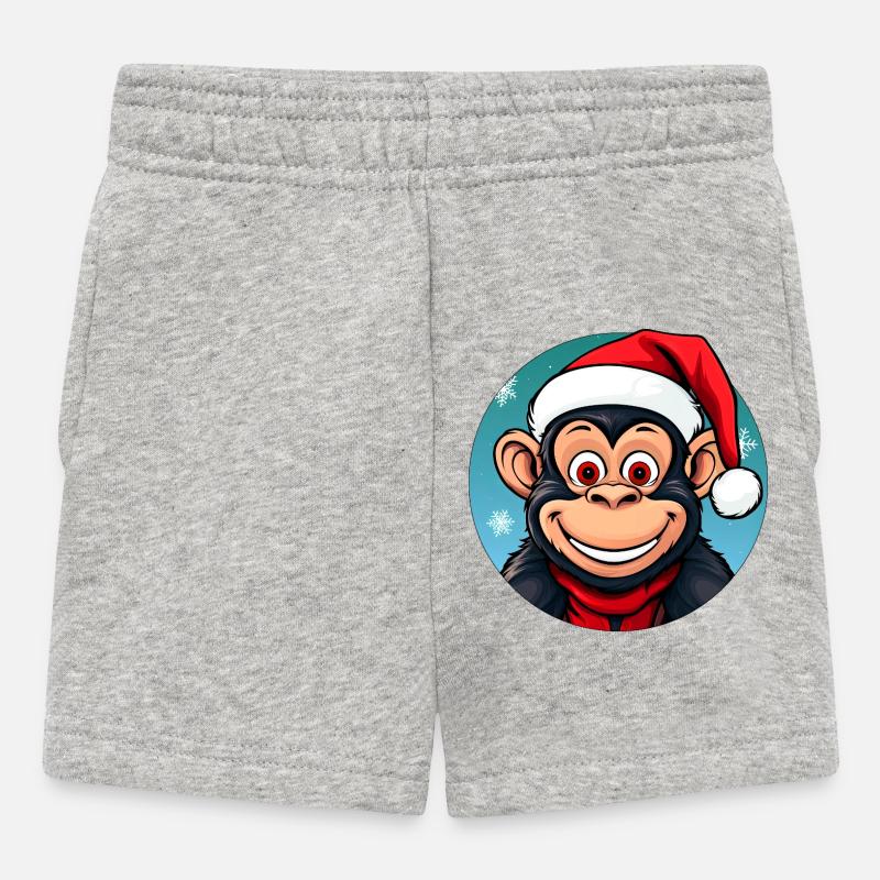 Singe Noël - Short Bébé - gris chiné
