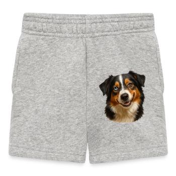 Dog Portrait Two-Tone Look - Baby Shorts - heather grey - Front