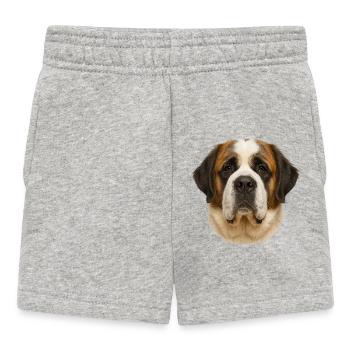 Bernhardiner Kopfporträt Druck - Baby Shorts - Grau meliert - Vorne