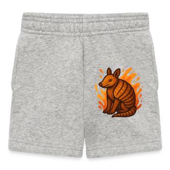 Flaming Armadillo - Baby Shorts - heather grey - Front