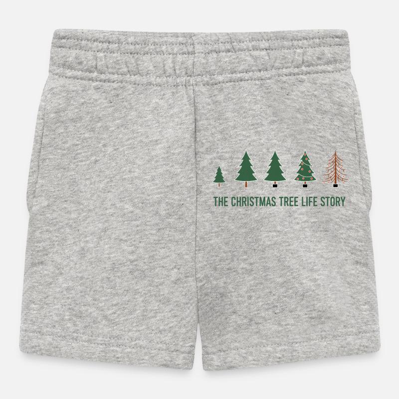 Christmas Tree Evolution – Funny Xmas Design - Baby Shorts - heather grey