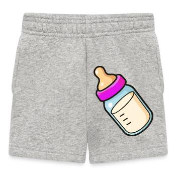 Babyflasche Cartoon - Baby Shorts - Grau meliert - Vorne