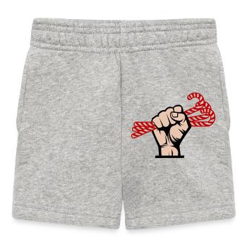 I Want Candy, Revolutionary, Slogan & Sugar Design - Baby Shorts - heather grey - Front