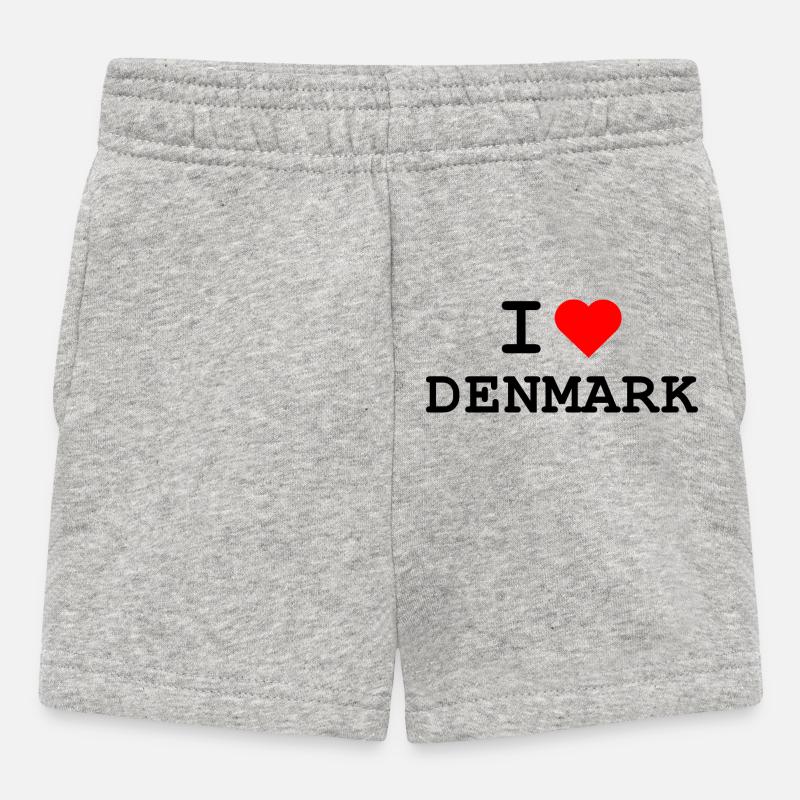 J’aime le Danemark - Dänemark - Short Bébé - gris chiné
