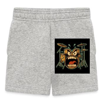 Wütendes Drumset Cartoon - Baby Shorts - Grau meliert - Vorne