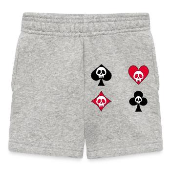 Skull on Game Cards - Baby Shorts - heather grey - Front