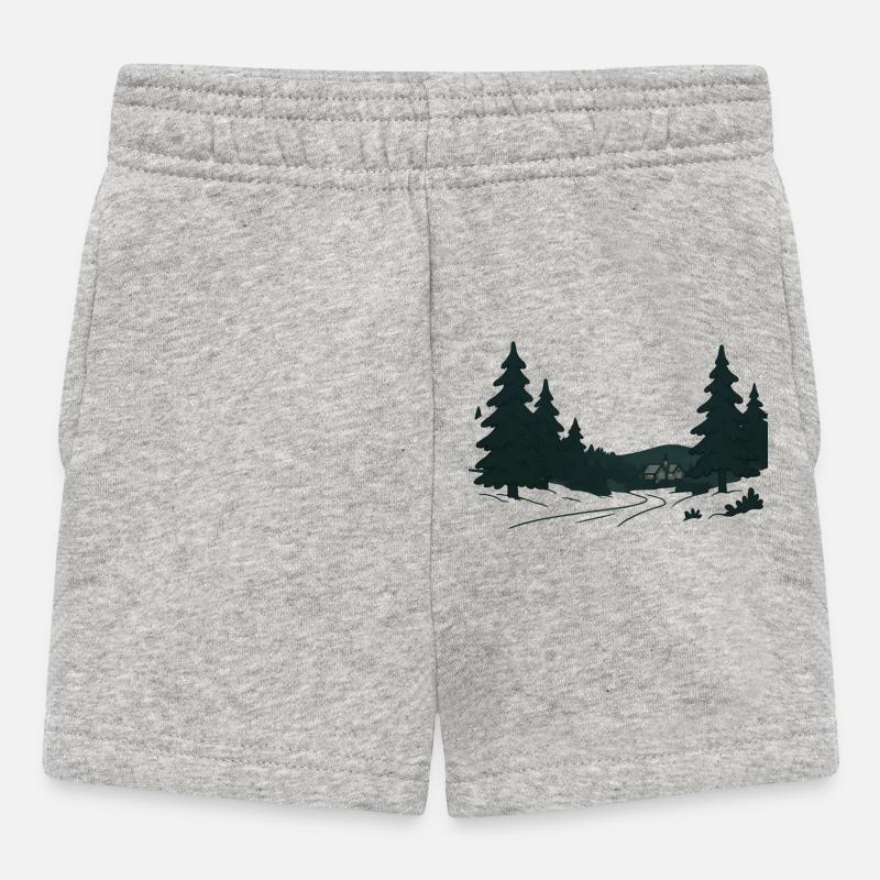 Night Forest Path into Christmas - Baby Shorts - heather grey