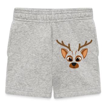 Süßes Hirschgesicht in Best in Brown Shirt - Baby Shorts - Grau meliert - Vorne