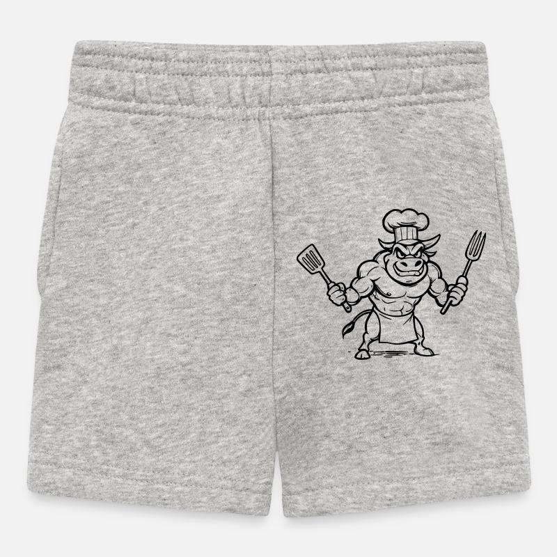Taurus chef - Baby Shorts - heather grey