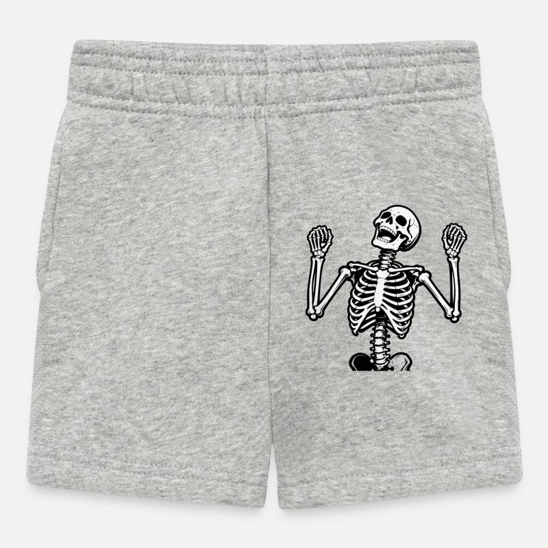 skeleton - Baby Shorts - heather grey