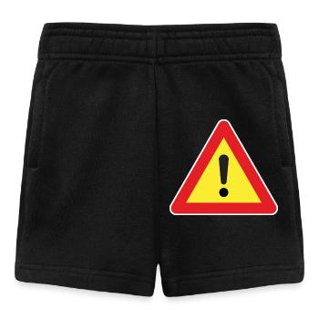 Achtung! Vorsicht Sign - Baby Shorts - Schwarz - Vorne