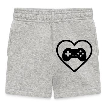 Heart Retrogaming – Vintage-Controller-Design - Baby Shorts - Grau meliert - Vorne
