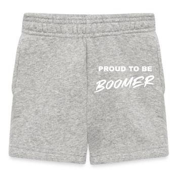Proud to be BOOMER Generations Statement Outfit - Baby Shorts - heather grey - Front