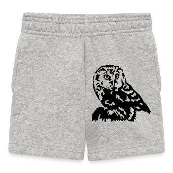 Steinkauz Eule - Baby Shorts - Grau meliert - Vorne