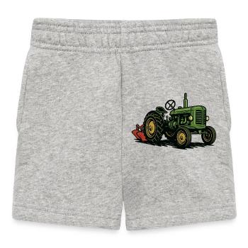 Tracteur vert à la lumière de l’agriculture - Short Bébé - gris chiné - Devant