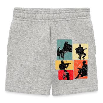 Music Silhouettes Collage - Baby Shorts - heather grey - Front