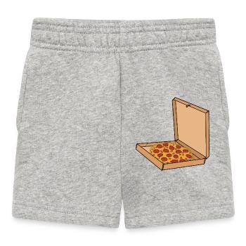 Pizza mit Pepperoni in einer Schachtel - Baby Shorts - Grau meliert - Vorne