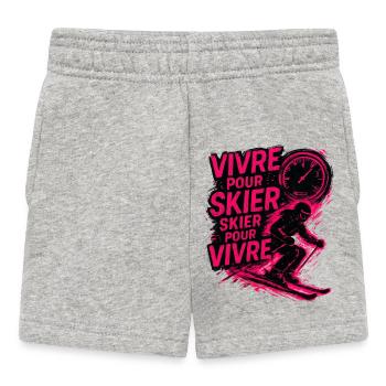 Live to Ski, Ski to Live - Baby Shorts - heather grey - Front