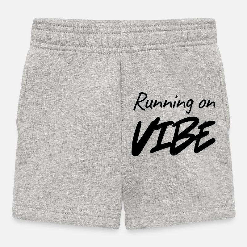 Running on Vibe – Esthétique de la typographie minimaliste - Short Bébé - gris chiné