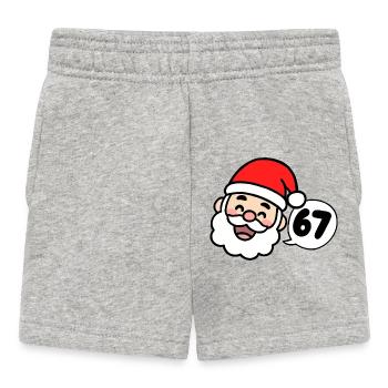 Santa says 67 - Baby Shorts - heather grey - Front