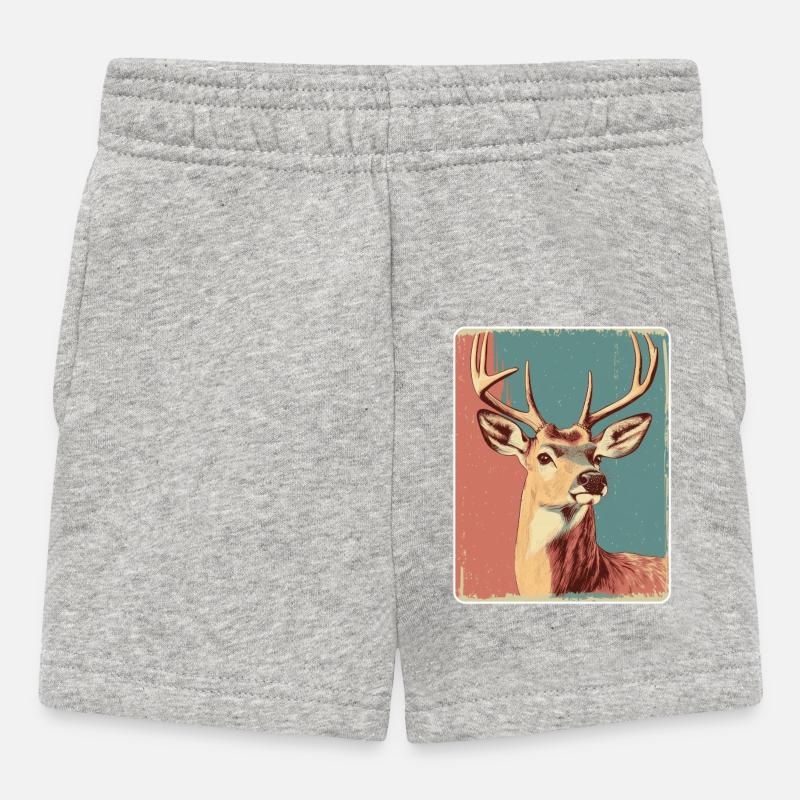 Cerfs de renne Bois de renne vintage - Short Bébé - gris chiné