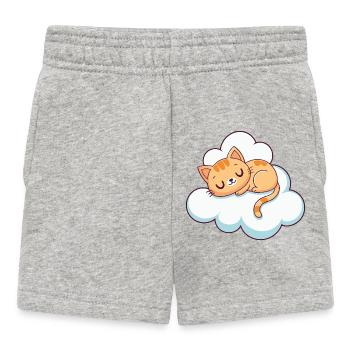 Sleeping kitten on cloud - Baby Shorts - heather grey - Front