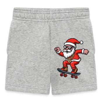 Santa Skating - Baby Shorts - heather grey - Front