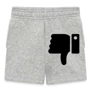 Dislike Hand, Hater Symbol, Thumbs Down - Baby Shorts - heather grey - Front