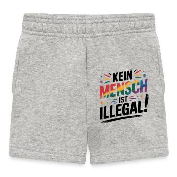 Kein Mensch ist illegal - Cool Pride Logo - Baby Shorts - Grau meliert - Vorne