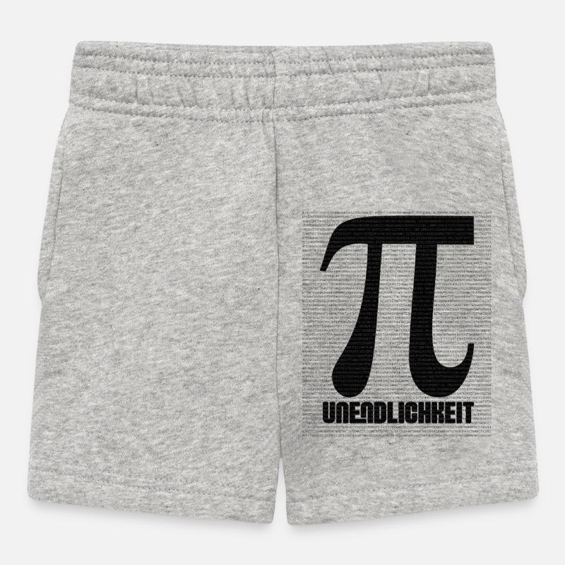 Pi Sign from Number Pattern - Baby Shorts - heather grey