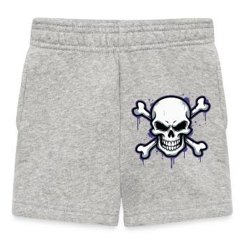 Crâne sombre avec os - Short Bébé - gris chiné - Devant