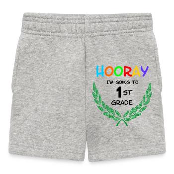 Hourra, je vais en CP ** - Short Bébé - gris chiné - Devant