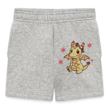 Festlicher Drache Weihnachtszuckerstange - Baby Shorts - Grau meliert - Vorne