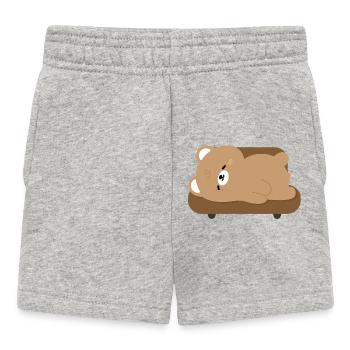 Ours polaire fatigué sur le canapé - Short Bébé - gris chiné - Devant