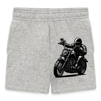 Chopper Motorradfahrer Schwarz-Weiß Design - Baby Shorts - Grau meliert - Vorne