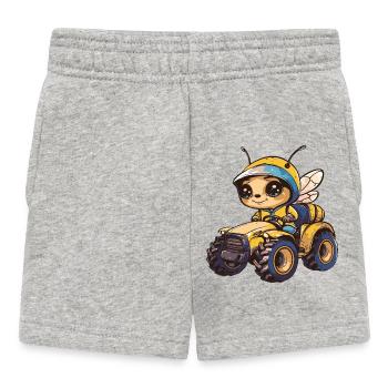 Bee Tractor Farmer - Baby Shorts - heather grey - Front