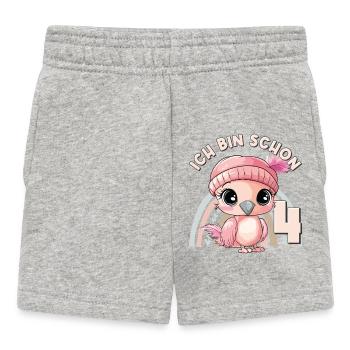 4e anniversaire Flamant rose arc-en-ciel mignon mignon - Short Bébé - gris chiné - Devant