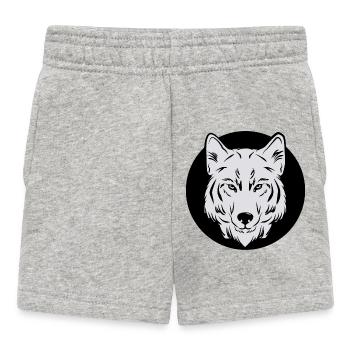 FÜHLENDE KLEIDUNG – DER WOLF - Baby Shorts - Grau meliert - Vorne