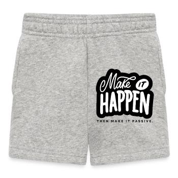 Make It Happen Typo Motivational Saying - Baby Shorts - heather grey - Front