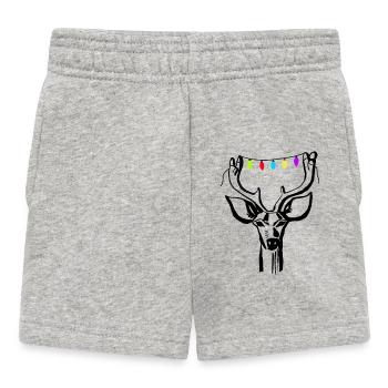 Deer with fairy lights - Baby Shorts - heather grey - Front