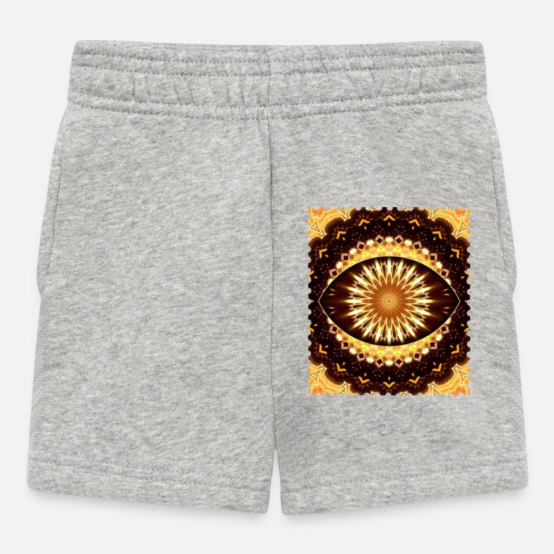 Kaleidoscope Fire Eye Pattern - Baby Shorts - heather grey