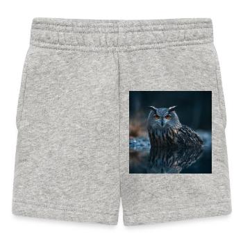 Eagle Owl – Mystical Eyes of the Night - Baby Shorts - heather grey - Front